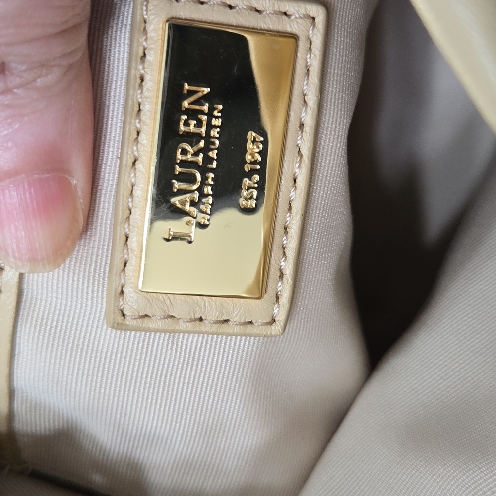 Ralph Lauren Beige Leather Bucket Bag/ Excellent Condition! - Picture 7 of 8